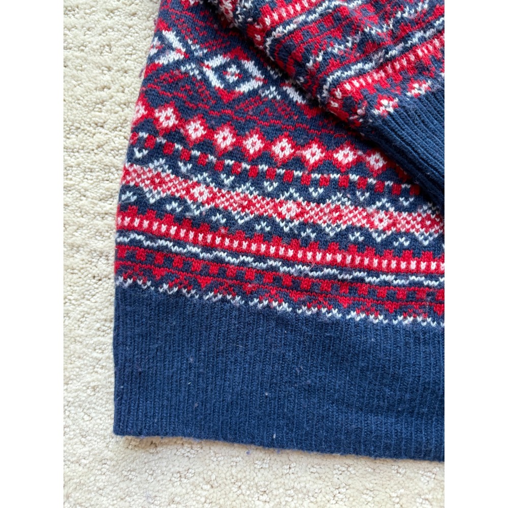 Vineyard Vines Sweater Medium Blue Red Fair Isle Knit Heritage Preppy Americana - Picture 9 of 11
